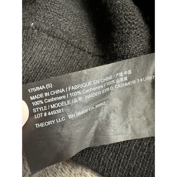 Theory Men's Riland Striped Pullover Sweater Greay Small 100% Cashmere - Picture 11 of 12